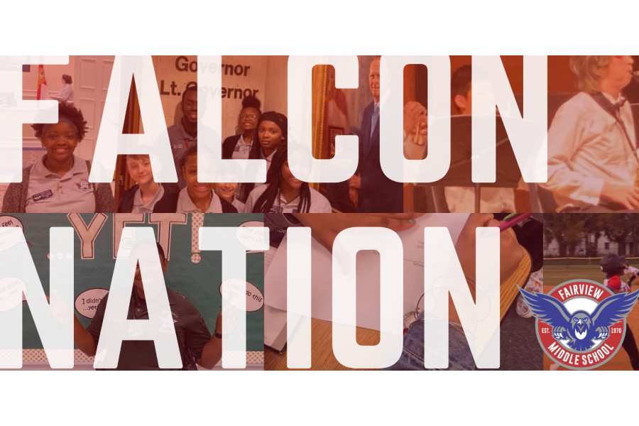 collage of photos with Falcon Nation over top